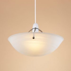 12in White Marble Finish Uplighter