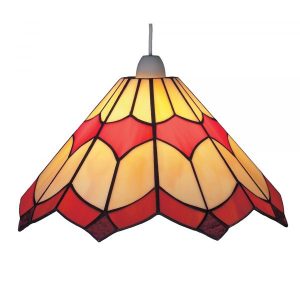 30cm Beige/Red Coolie Bistro Shade
