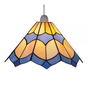 30cm Beige/Blue Coolie Bistro Shade