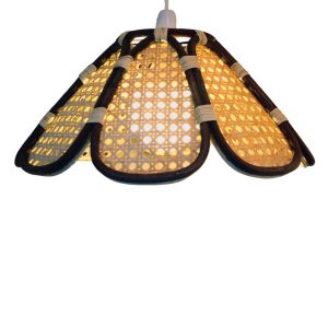 37cm brown and beigee 8 panelled Rattan Cane Shade