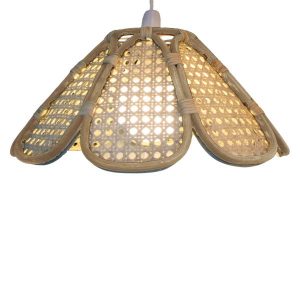 37cm Natural 8 Panelled Rattan Cane Shade