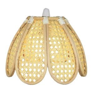 30cm Beige Rattan Deep Dome Shade/Cane Weave