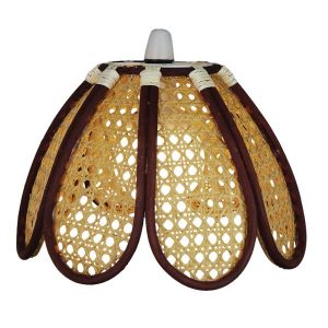 30cm Brown and Beige Rattan Deep Dome Shade/Cane Weave