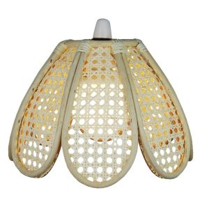 30cm Natural Rattan Deep Dome Shade/Cane Weave