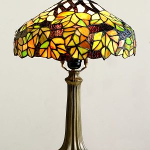 30cm Green Maple Leaf Tiffany Table Lamp