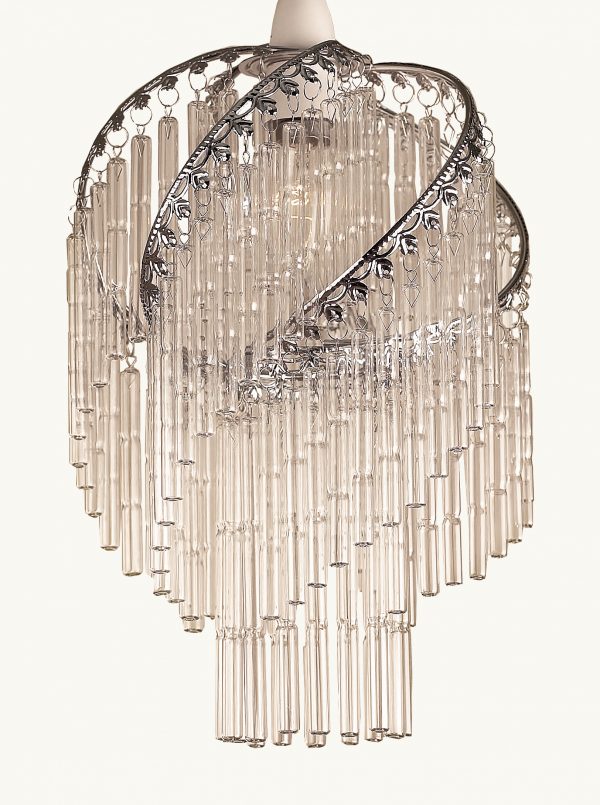 Chrome Spiral Frame Clear glass Rods