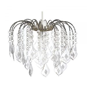 3 Tier Clear Acrylic Fountain Shade Chrome frame