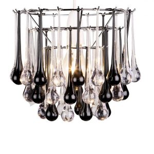 Clear and Black Acrylic Snowdrop With Chrome