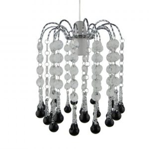 2 Tier Clear/Black Fountain Drop Pendant