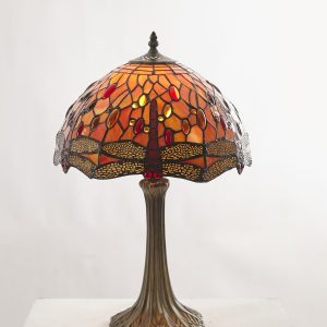 30cm Orange Dragonfly Table lamp