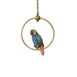 Parrot on Ring Pendant Fitting with Suspension Chain