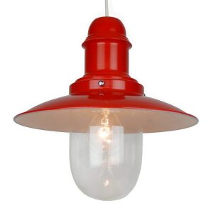 30cm Red EasyFit Fishermans Lamp Shade