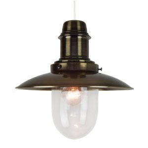 30cm Antique Brass EasyFit Fishermans Lamp Shade