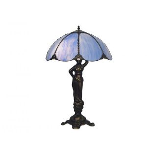 30cm Blue Bent Glass Table Lamp