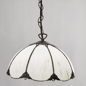 30cm Pear Bent Glass Pendant Shade with Antique Suspension kit