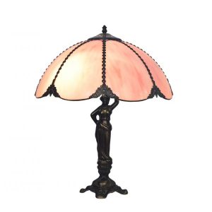30cm Pink Bent Glass Table Lamp