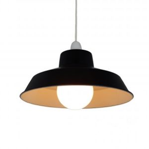 30cm Classic Metal Pluto Shade in Black