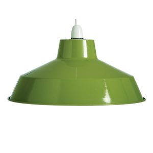 30cm Classic Metal Pluto Shade in Olive Green