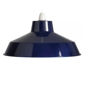 35cm Classic Metal Pluto Shade in Navy Blue