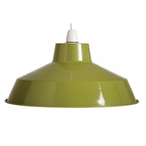 35cm Classic Metal Pluto Shade in Olive Green
