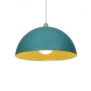 35cm Light Blue Metal Dome Shade