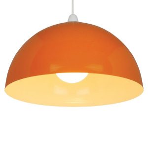 35cm Orange Metal Dome Shade