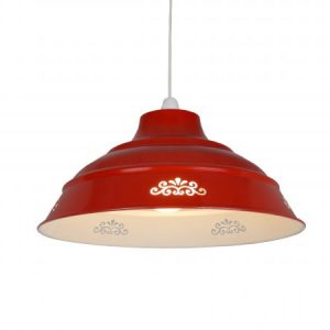 16in Metal Cutout Shade – Dark Red