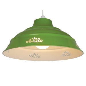 16in Metal Cutout Shade – Olive Green