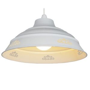 16in Metal Cutout Shade – White