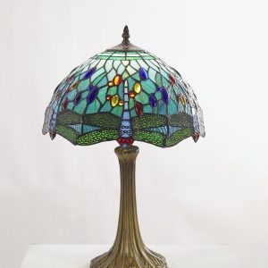 30cm Aqua Blue Dragonfly Table Lamp
