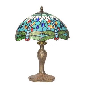 40cm Aqua Blue Dragonfly Table Lamp