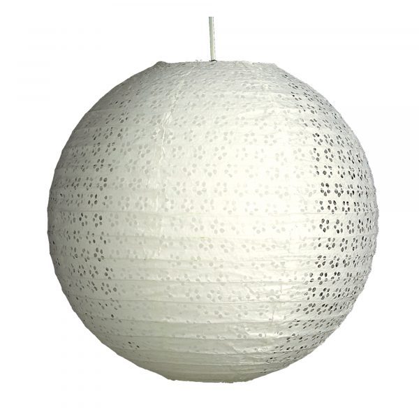 Regular Round 16inch (40cm) Double Lacy Paper Lantern – White