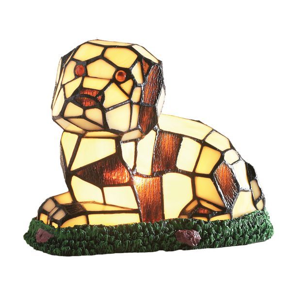 Tiffany Dog Table Lamp