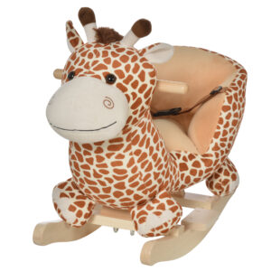 HOMCOM Kids Rocking Horse Toys Giraffe Seat w/ Sound Toddlers Baby ToyGiraffe