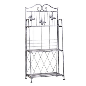 Outsunny Indoor Outdoor Freestanding 3Tier Garden Plant Stand Metal Flower Display Rack for Potted Plants Balcony D??cor 44L x 25W x 96H cm