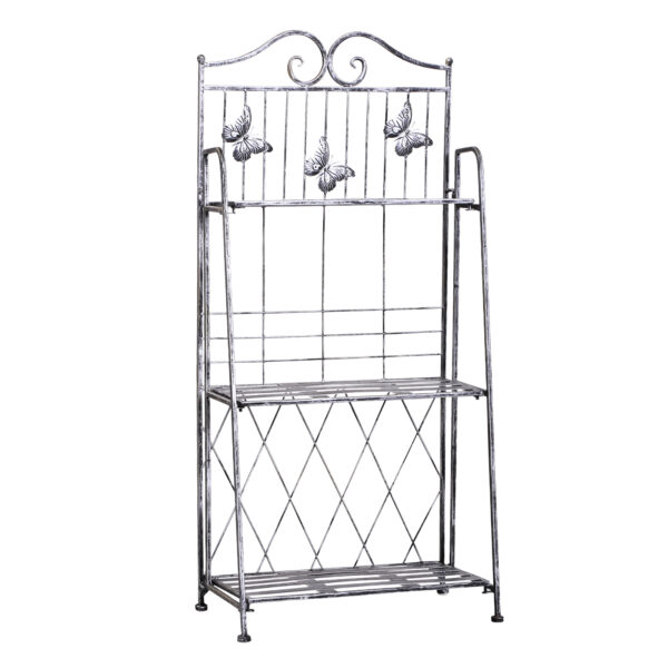 Outsunny Indoor Outdoor Freestanding 3Tier Garden Plant Stand Metal Flower Display Rack for Potted Plants Balcony D??cor 44L x 25W x 96H cm