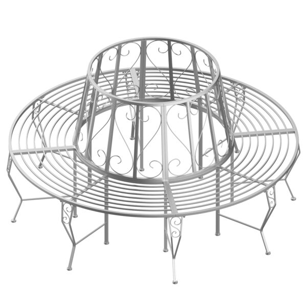 Outsunny Outdoor Garden Metal Round Tree Bench Seat Diameter 160cm Height 90cm