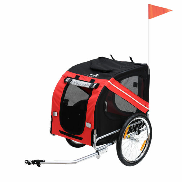 Pawhut Dog Bike Trailer Bicycle Pet Trailer Folding Dog Carrier Bicycle in Steel Frame Stroller   &