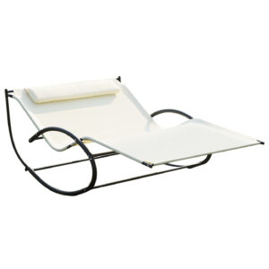 Outsunny Texteline Double Lounger W/Pillow