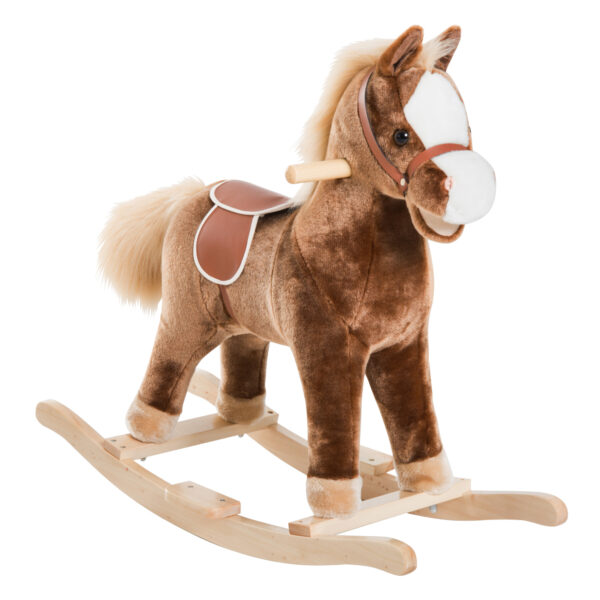 HOMCOM Kids Plush Rocking Horse