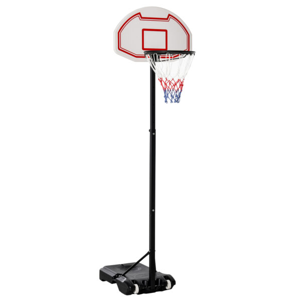 HOMCOM Portable Basketball Stand Net Hoop W/ Wheels/