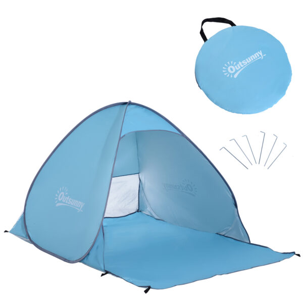 Outsunny 23 Person Pop up Beach Tent Hiking UV 30+ Protection Patio Sun Shelter