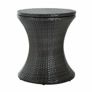 Outsunny Rattan Ice Bucket Table Beer Cooler For Outdoor Patio Party Bar Garden