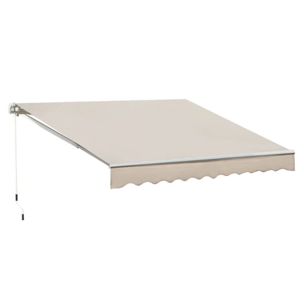 Outsunny 3 x 2.5m Garden Patio Manual Awning Canopy Sun Shade Shelter with Winding Handle Retractable