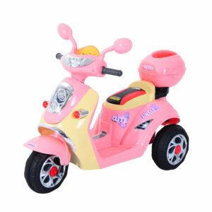 HOMCOM Toy Motorbike Plastic Music Playing Electric RideOn Motorbike w/ Lights