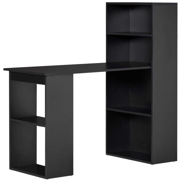 HOMCOM 120cm Modern Computer Desk Bookshelf  Writing Table Workstation PC Laptop Study Home Office 6 Shelves