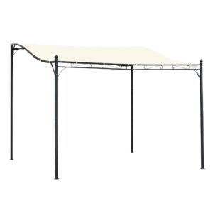 Outsunny Elegant Pergola Gazebo Metal Frame Elegant Scrolling WeatherResistant Canopy Sun Rain Shade Garden Outdoor Shelter 3x3m,