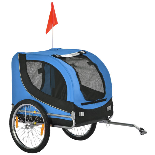 Pawhut Dog Bike Trailer Folding Bicycle Pet Trailer W/Removable Cover