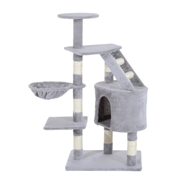 PawHut Cat Tree Kitten Scratching Post Scratch Scratcher Climb Activity Center Play House Pet Furniture 125cm