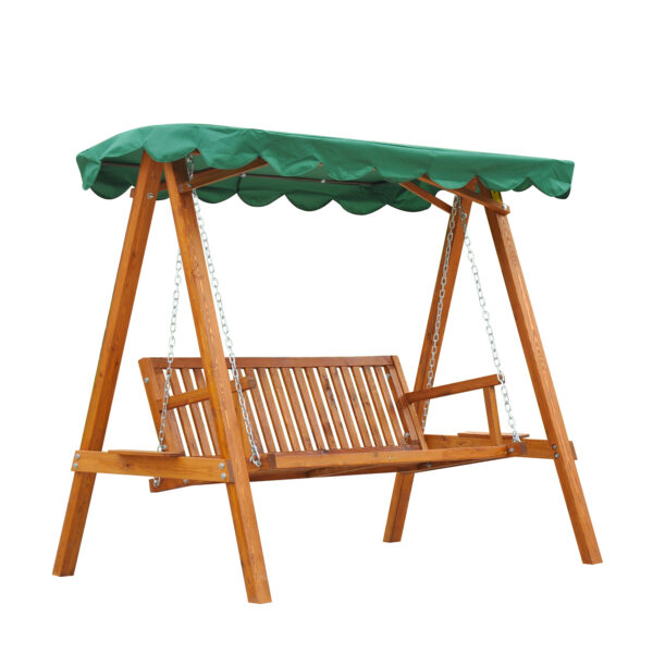 Outsunny 3Seater Wooden Garden Swing Chair Seat Bench,
